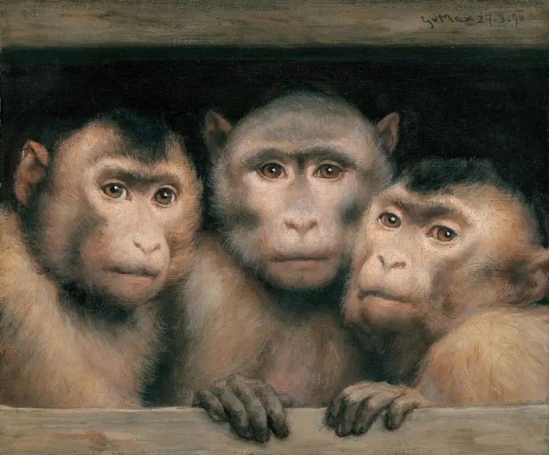 Tre apor av Gabriel von Max