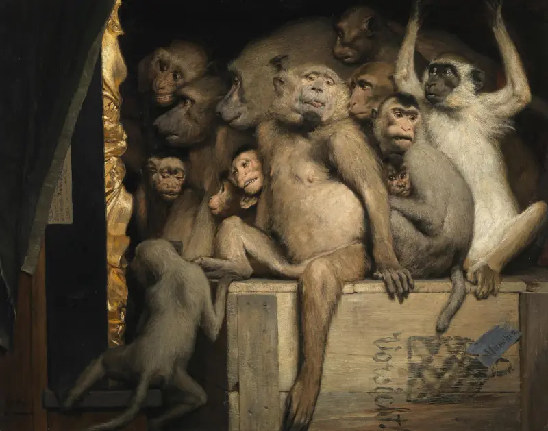 Monkeys as Judges of Art av Gabriel von Max
