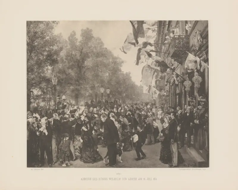 Abreise des Königs Wilhelm zur Armee am 31. Juli 1870 av Adolph von Menzel
