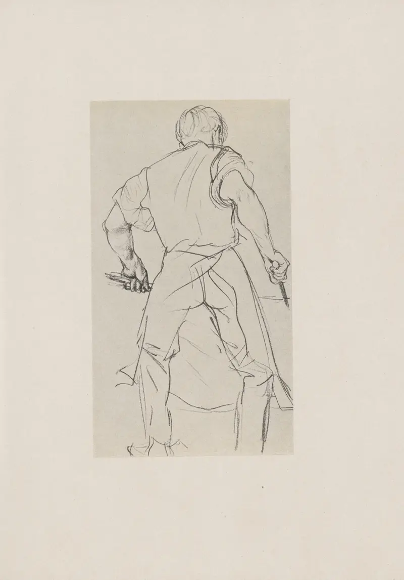 Arbetare från en smedja (Arbeiter aus einer Schmiede) av Adolph von Menzel