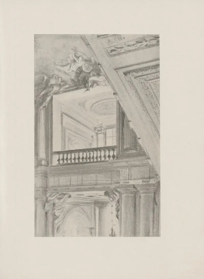 Från Berliner Schloss huvuds trapphus (omkring 1850) av Adolph von Menzel