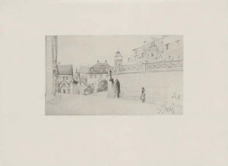 Domplatsen i Bamberg av Adolph von Menzel