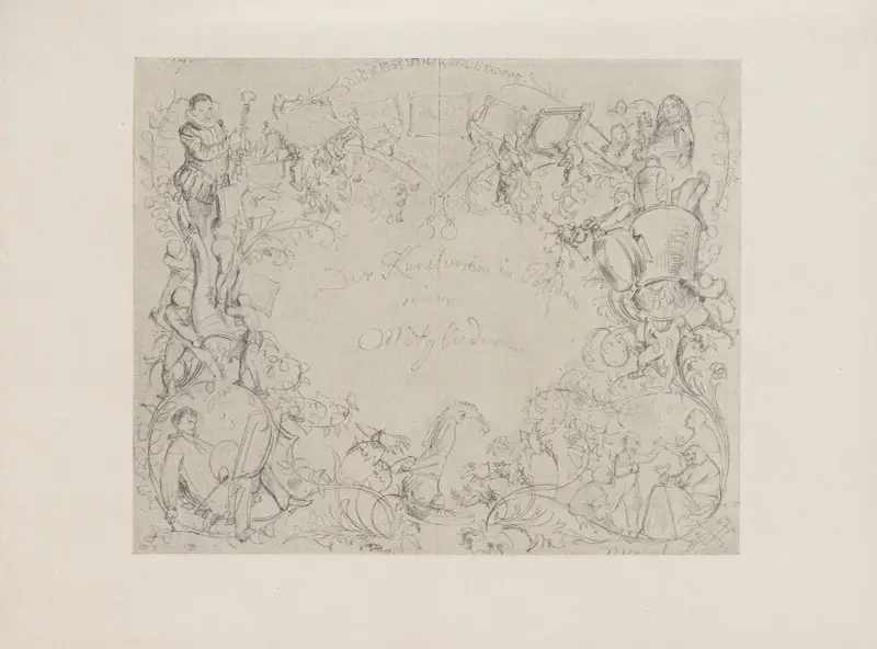 Entwurf zum Diplom des Kunstvereins in Potsdam (1836) av Adolph von Menzel