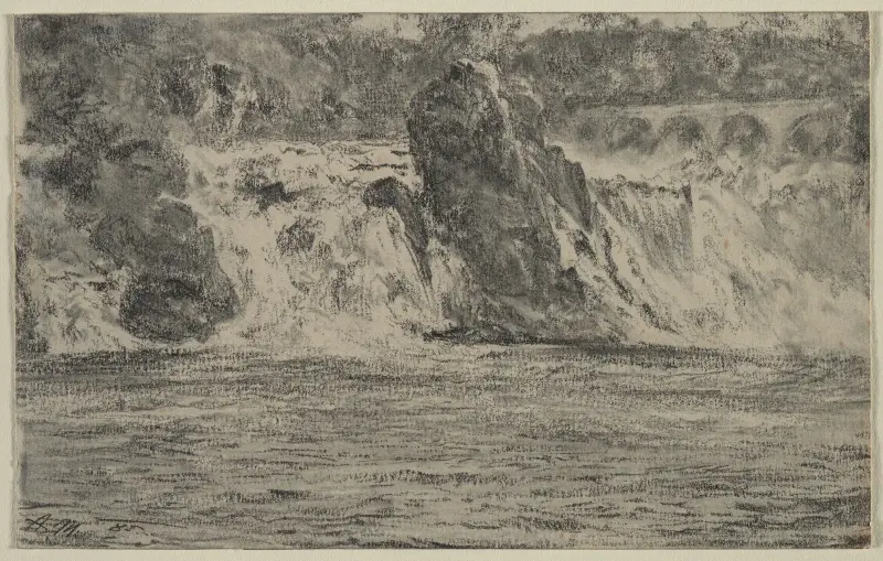 Rhenfallet vid Schaffhausen av Adolph von Menzel