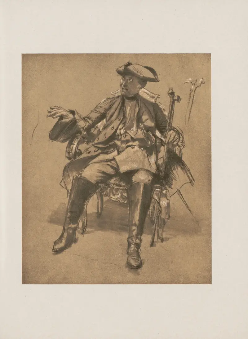 Fredrik den store i fåtölj av Adolph von Menzel