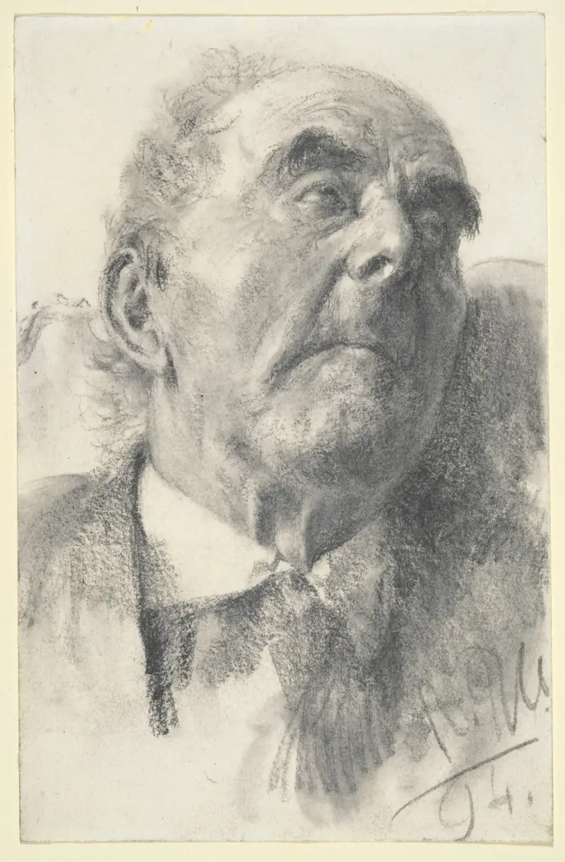 Huvud av en gammal man av Adolph von Menzel