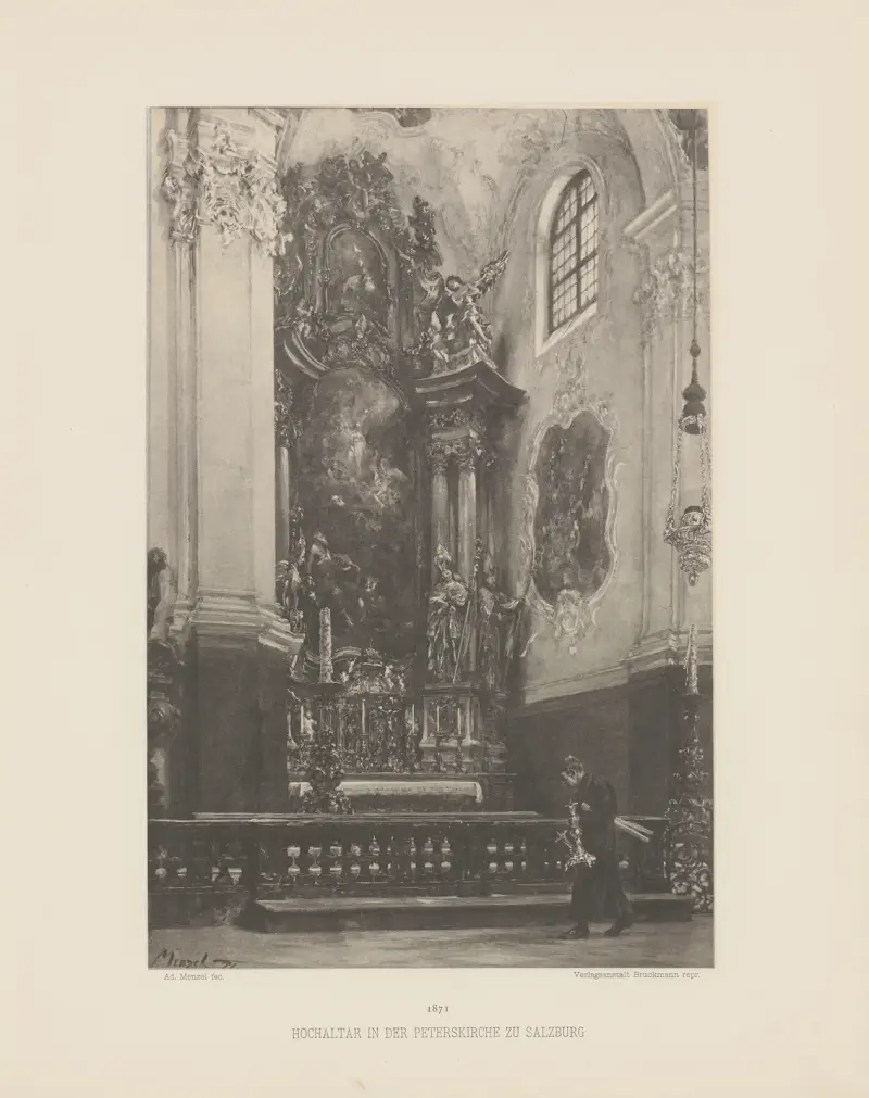 Hochaltar in der Peterskirche zu Salzburg av Adolph von Menzel