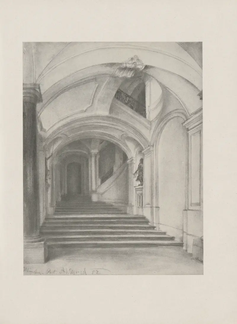Interiör från postkontoret i München, 1852 av Adolph von Menzel