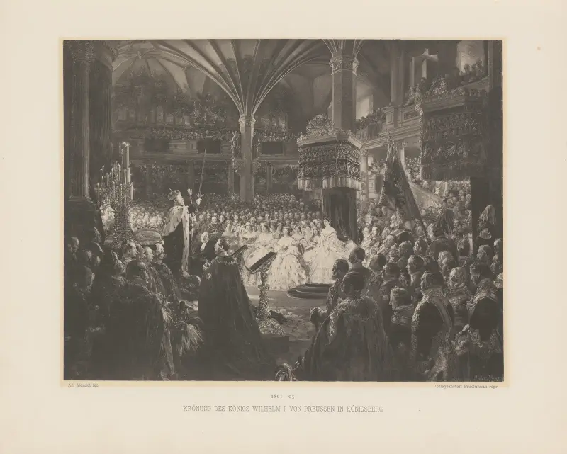 Krönung des Königs Wilhelm I. von Preussen in Königsberg 1861, 1861 av Adolph von Menzel