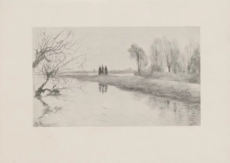 Landschaft aus dem Oderbruch (1840) av Adolph von Menzel