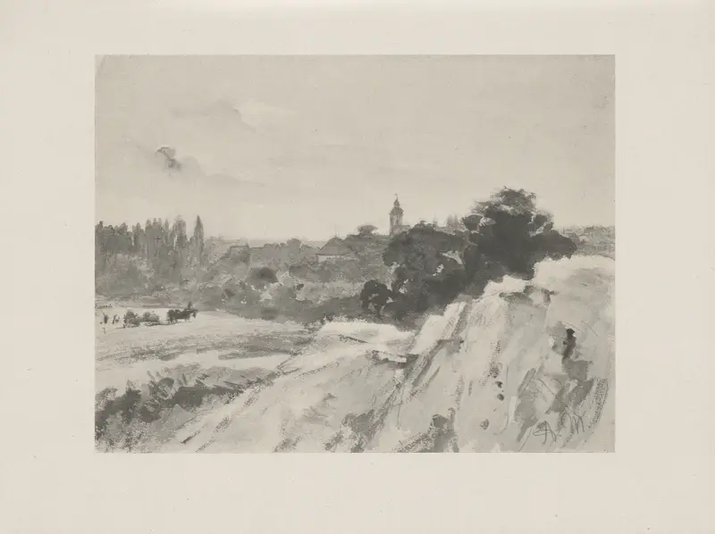 Landskap vid Jauer av Adolph von Menzel