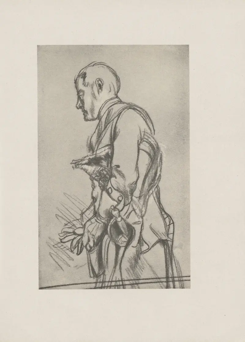 Officer med hatt och handskar (50-talet) av Adolph von Menzel