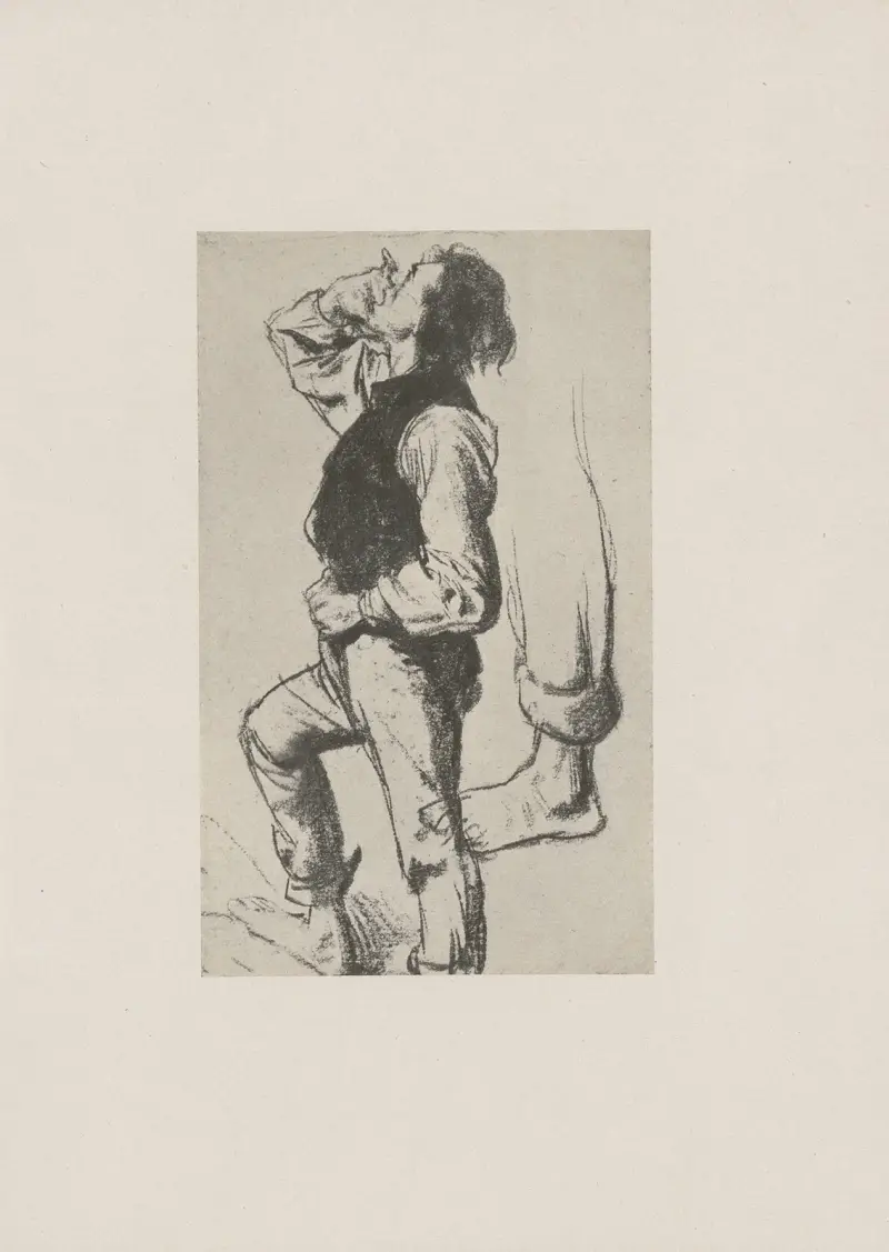 Rufende man, studie till 'Marktplatz in Verona' (början av 80-talet) av Adolph von Menzel