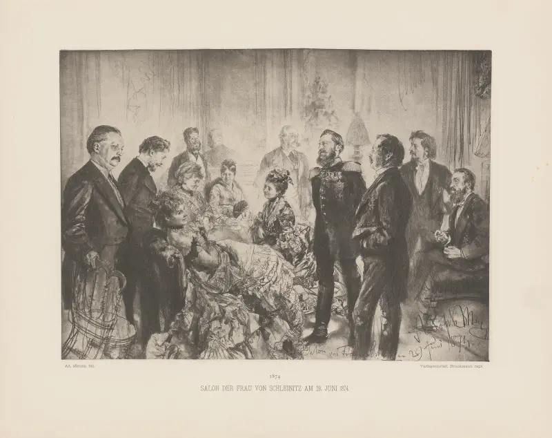 Salon der Frau von Schleinitz am 29. Juni 1874 av Adolph von Menzel