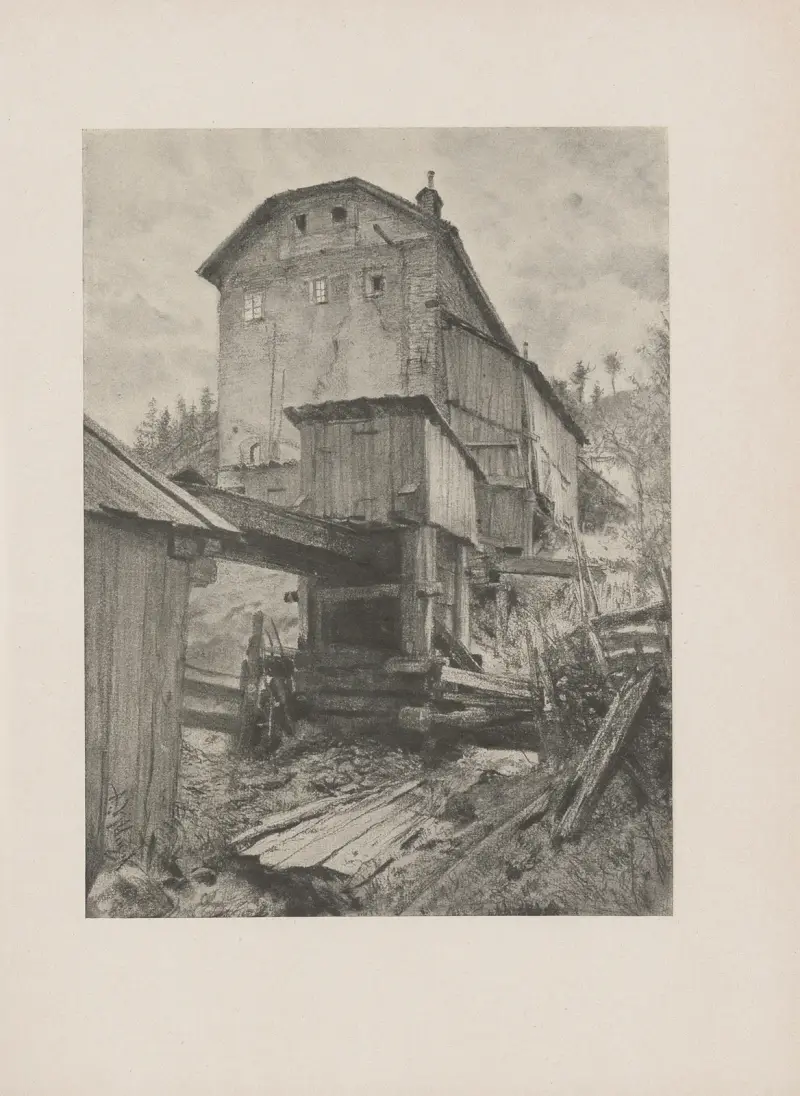 Schneidemühle (Sågverk) av Adolph von Menzel