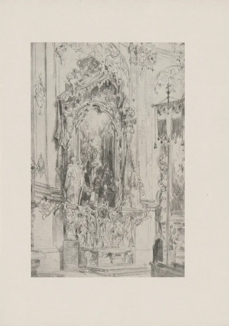 Sidoaltaret i klosterkyrkan i Ettal av Adolph von Menzel
