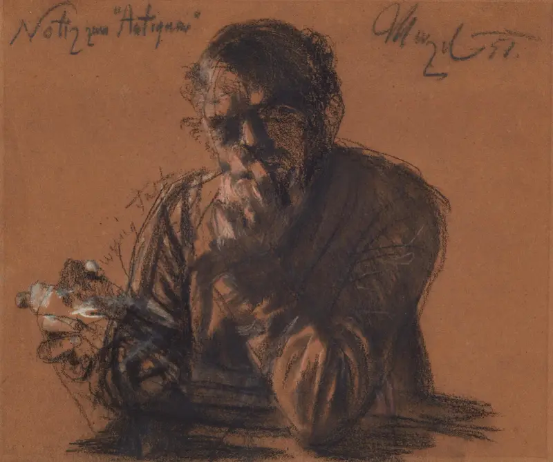 Selbstporträt av Adolph von Menzel