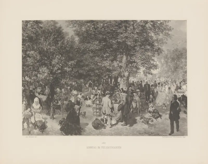 Sonntag im Tuileriengarten av Adolph von Menzel
