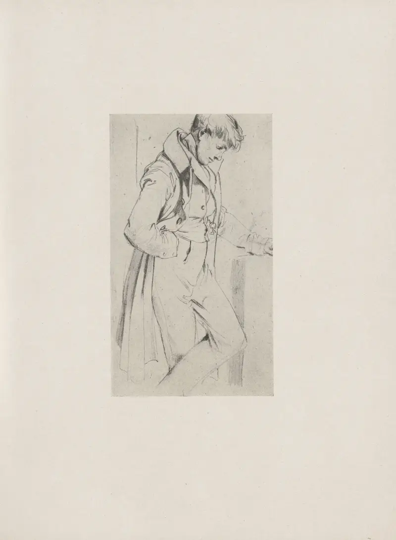 Stehender junger Mann (30er Jahre) von Adolph von Menzel