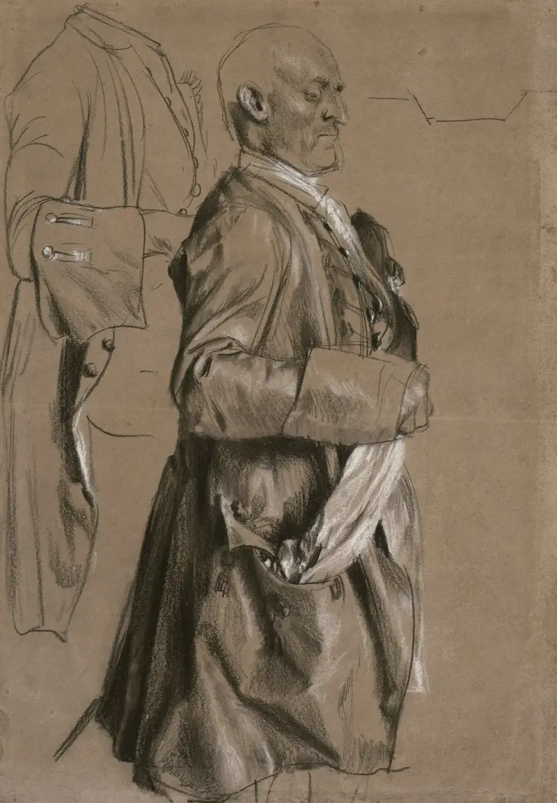 Studie för 'Flöjtkonsert hos Fredrik II i Sanssouci' av Adolph von Menzel