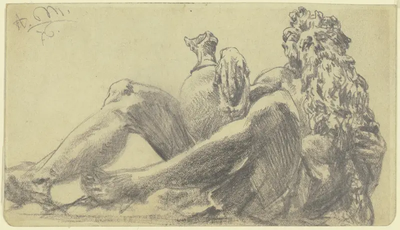 Studie nach einer Brunnenfigur av Adolph von Menzel