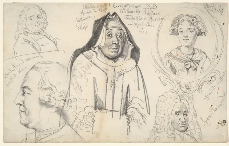 Studie von Köpfen von Adolph von Menzel