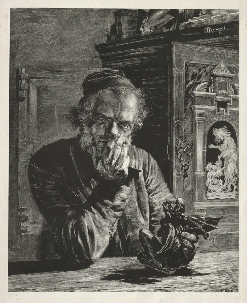 Antikvarien – Självporträtt av Adolph von Menzel