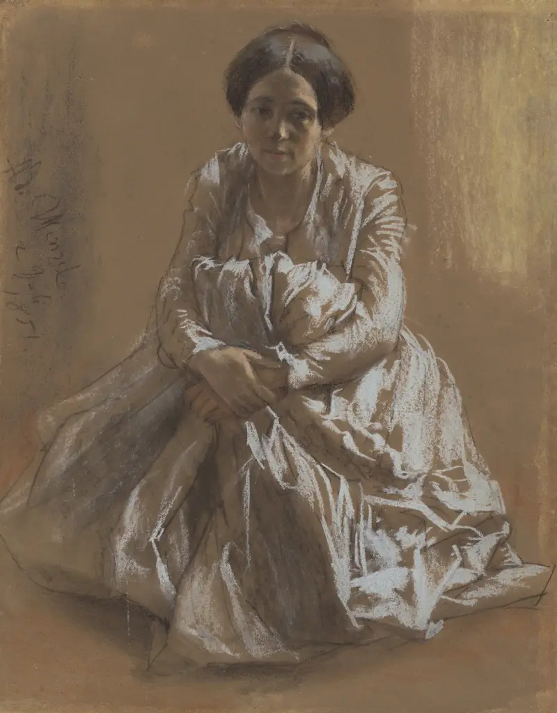 Konstnärens syster Emilie av Adolph von Menzel