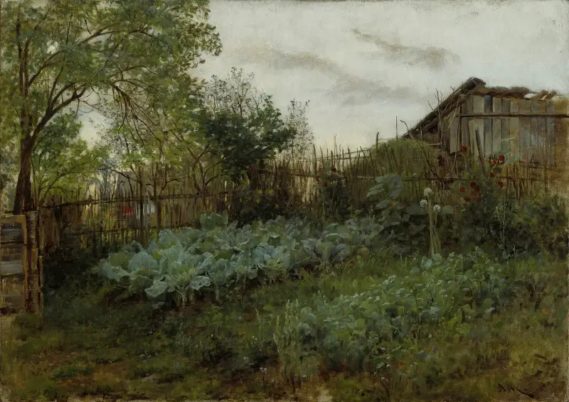 The Back Garden av Adolph von Menzel