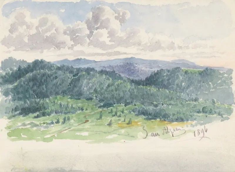 Bergslandskap av Friedrich Carl von Scheidlin
