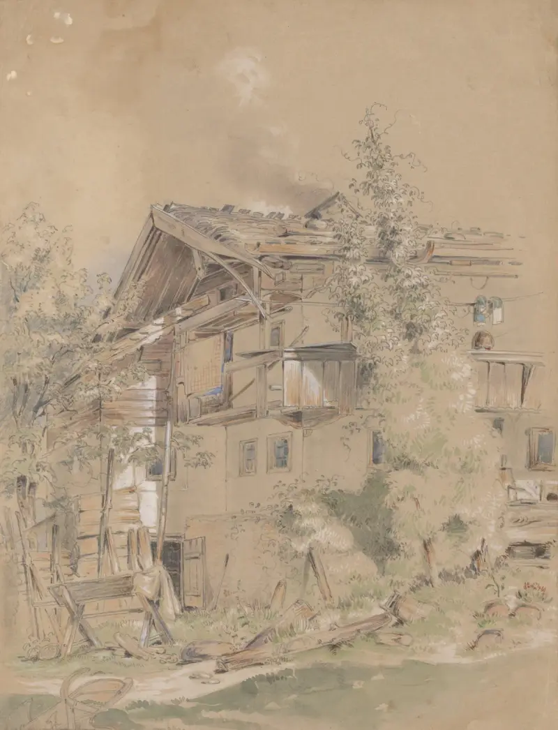Picturesque Environment of Village Cottage av Friedrich Carl von Scheidlin