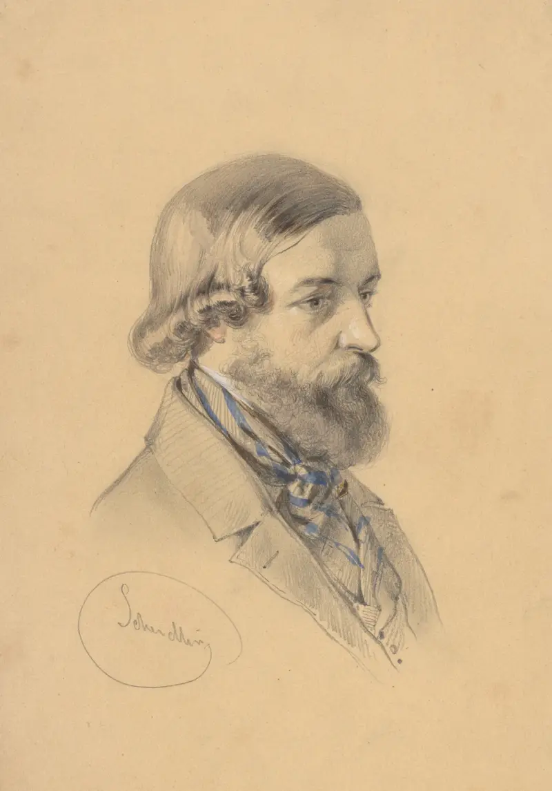 Studie av skäggig man av Friedrich Carl von Scheidlin