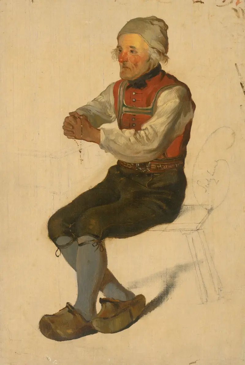 Studie av en sittande bonde av Friedrich Carl von Scheidlin