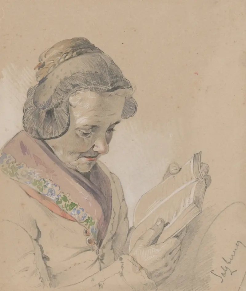 Kvinna med bok av Friedrich Carl von Scheidlin