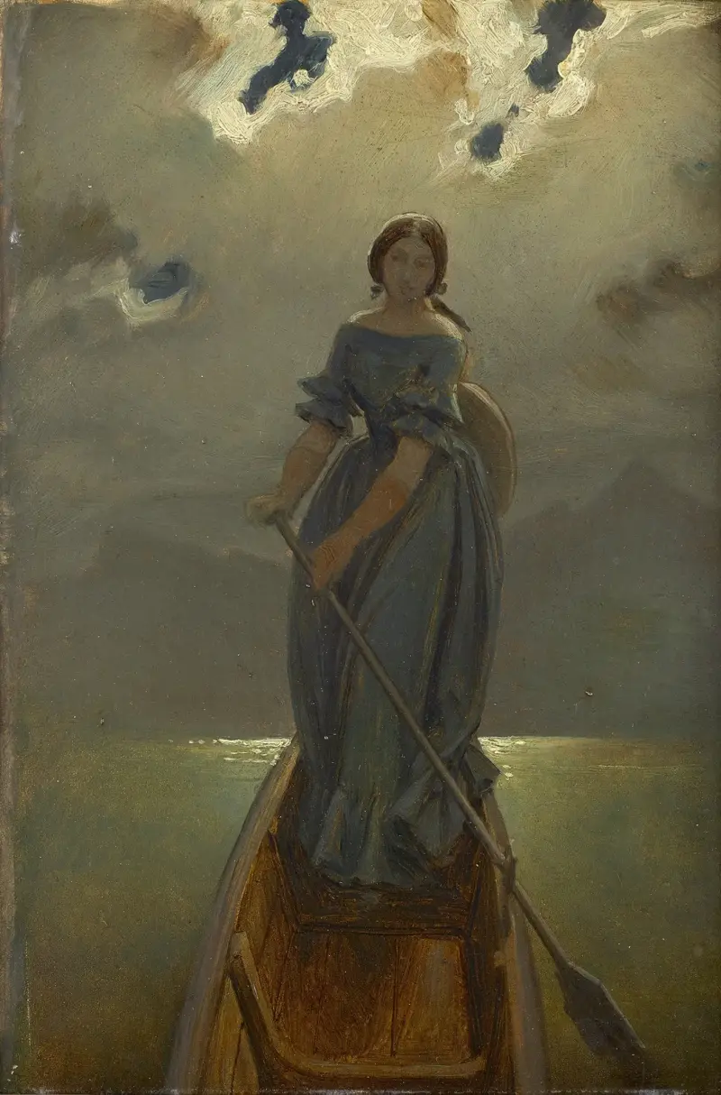 Rodderskan (Baronessan Marie Spaun vid Gmundensjön) av Moritz von Schwind