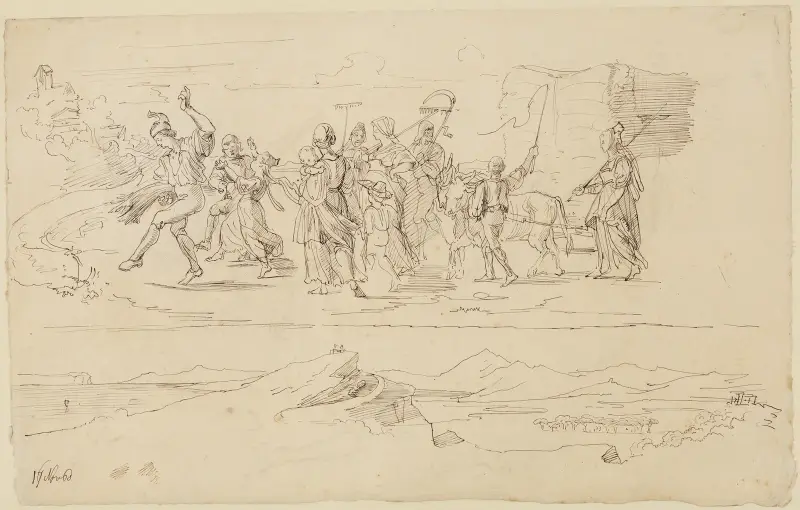 Erntezug in Italien von Moritz von Schwind