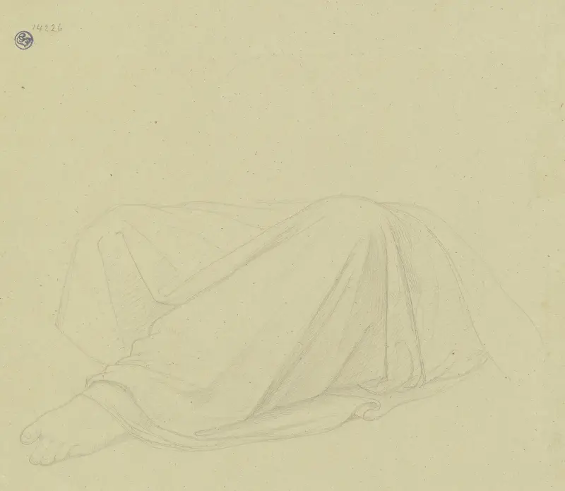 Gewandpartie der Stadt Worms im Rheinbild, die erste sitzende Figur links av Moritz von Schwind