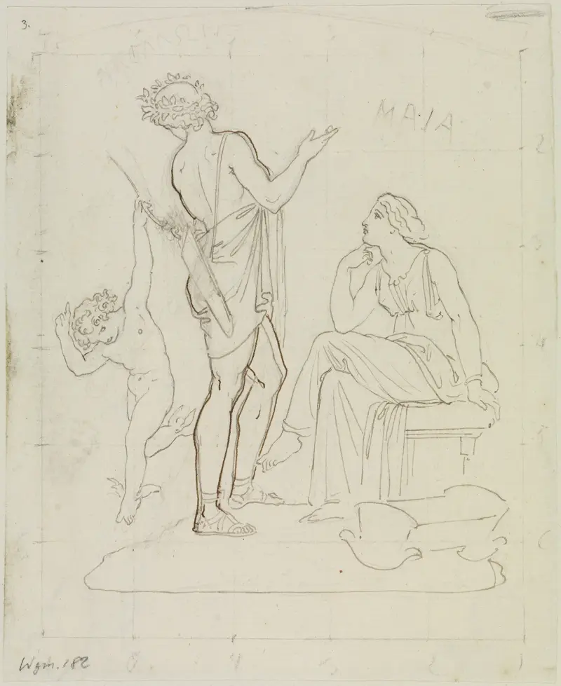 Hermes, Apoll und Maja av Moritz von Schwind