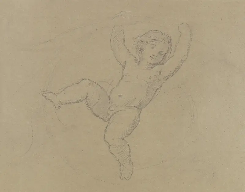 Putto zwischen Weinranken von Moritz von Schwind