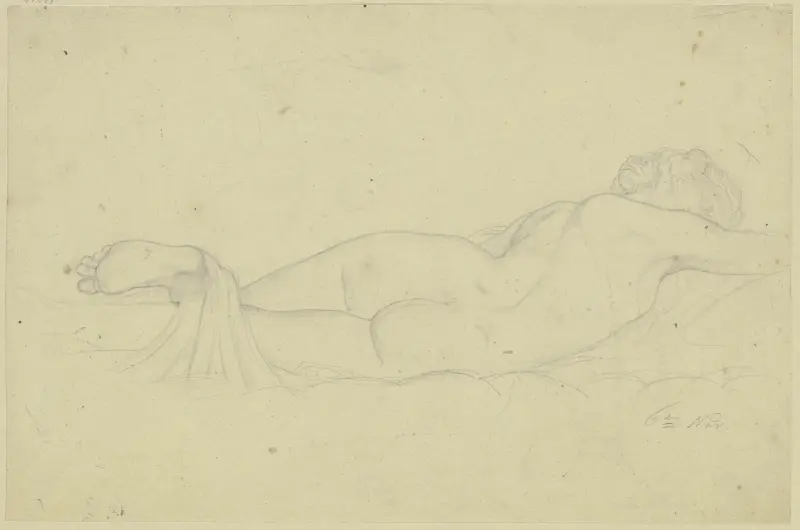 Spící Hermafrodit (Hermafroditus Borghese), Moritz von Schwind