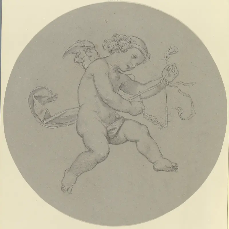 Vznášející se putto s triangl, Moritz von Schwind