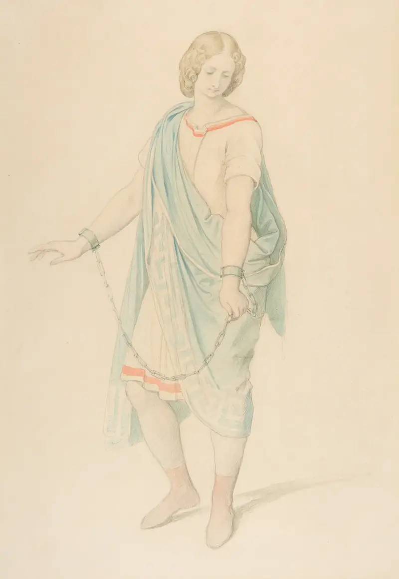 Die Sopranistin Karoline Hetzenecker als Sesto in La clemenza di Tito von W. A. Mozart von Moritz von Schwind