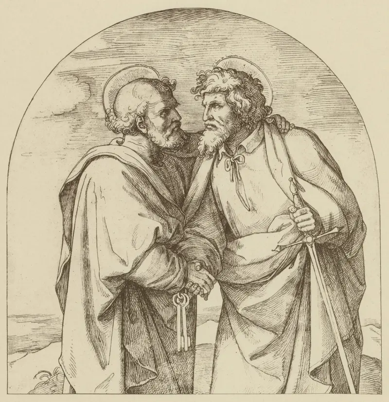 Apostlarna Petrus och Paulus farväl av Eduard von Steinle