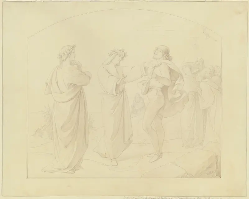 Casella sjunger en canzone av Dante av Eduard von Steinle