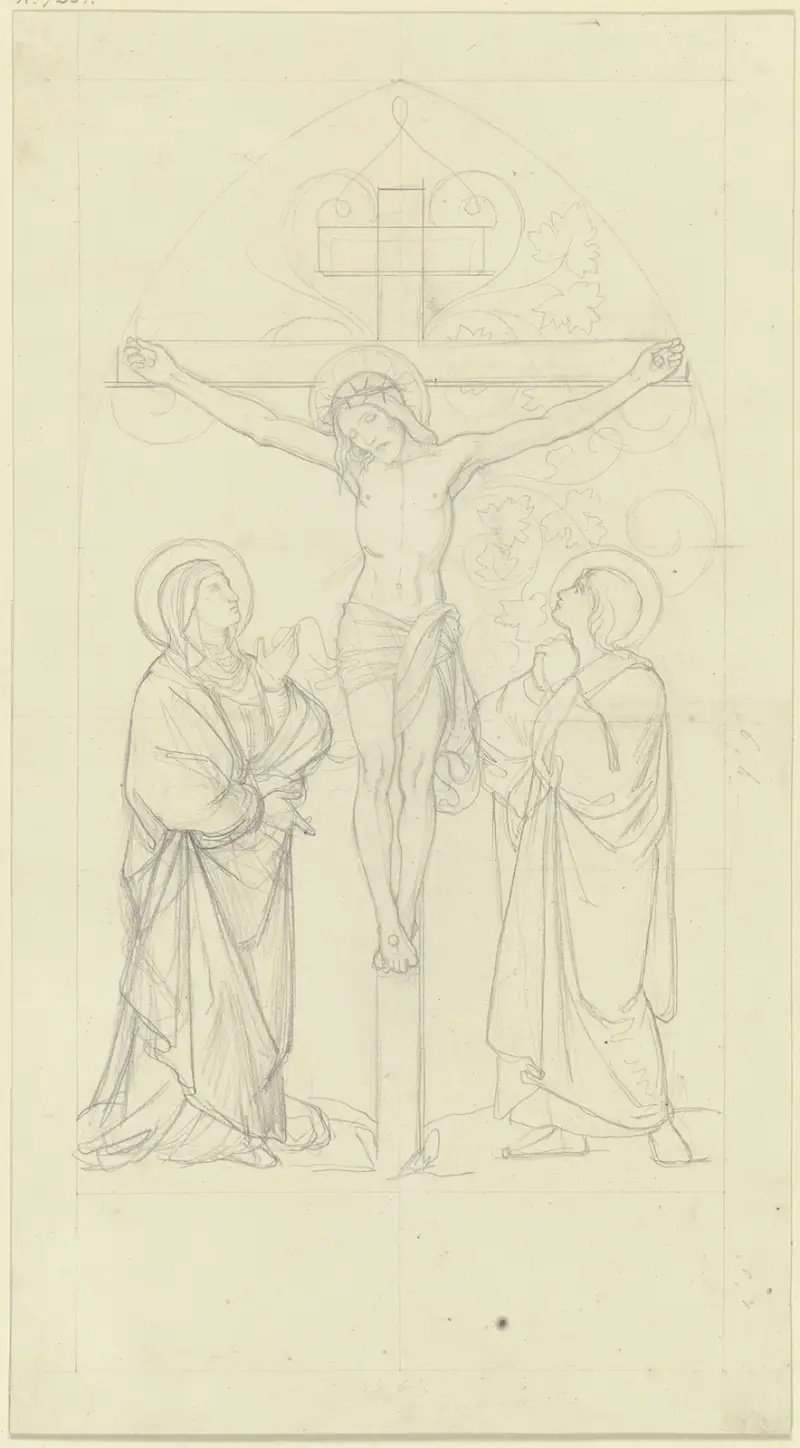Kristus på korset mellan Maria och Johannes av Eduard von Steinle
