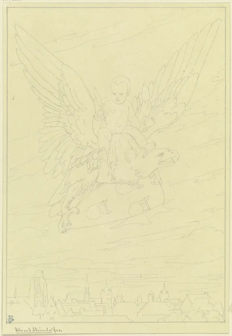 Goethes Geburt (Entwurf für eine Standarte bei Goethes Jubiläum 1849) von Eduard von Steinle