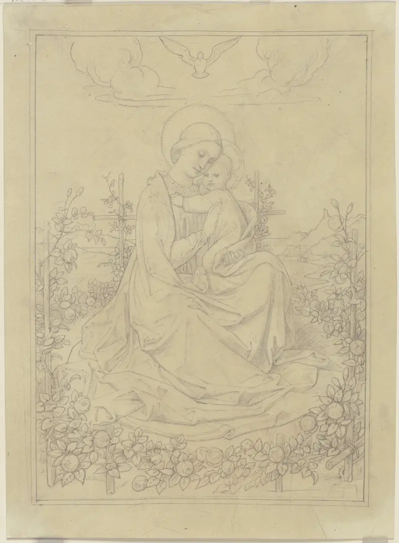 Madonnan i rosenlustgården av Eduard von Steinle