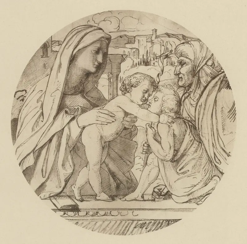 Madonnan med barnet, den heliga Elisabet och den heliga Johannes av Eduard von Steinle