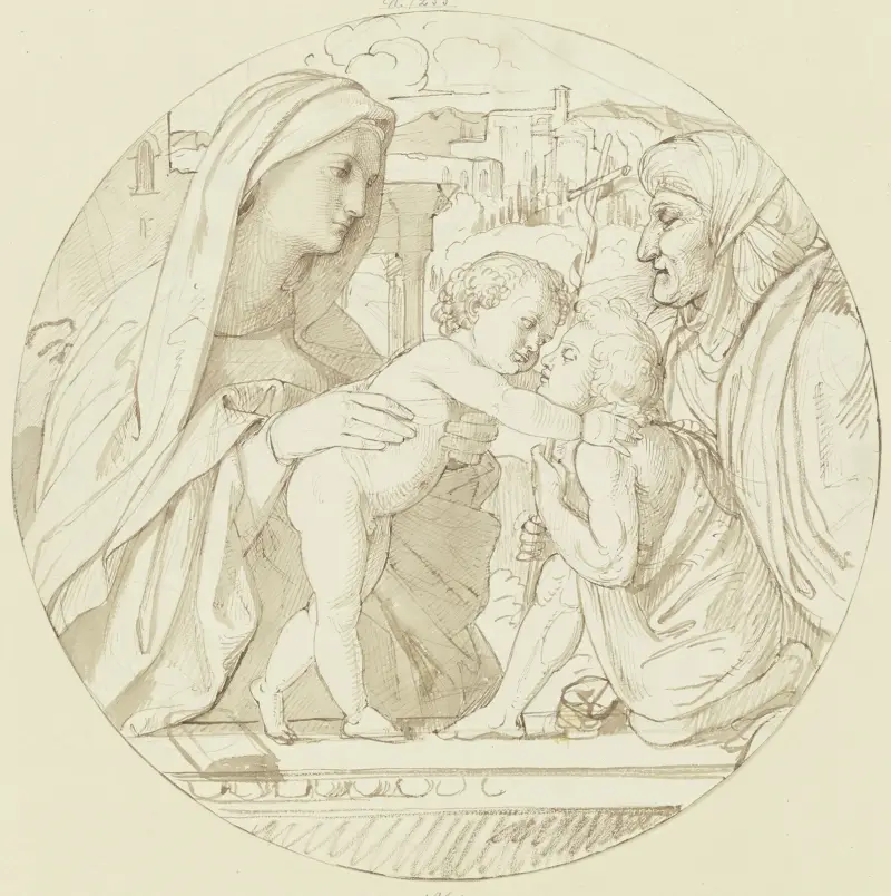 Madonna med Elisabet och lille Johannes av Eduard von Steinle