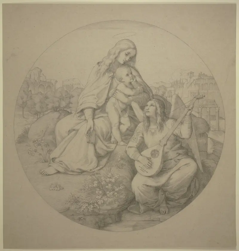 Madonna med musicerande ängel (Madonna del Campidoglio) av Eduard von Steinle